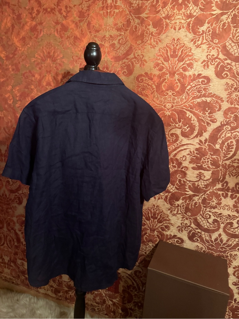 Quince 100% European Navy Linen Short-Sleeve Button-Down Shirt - Picture 7 of 8